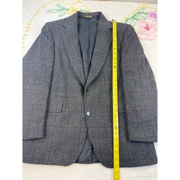 Strathmore Anderson-Little Richman  34 L Brothers Gray Plaid Wool Blazer Jacket - Picture 3 of 11